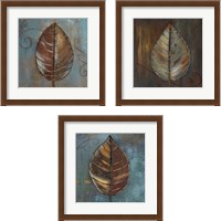 Framed 'New Leaf 3 Piece Framed Art Print Set' border=