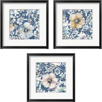 Framed 'Indigo Beauty 3 Piece Framed Art Print Set' border=