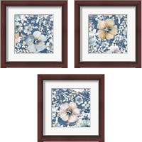 Framed 'Indigo Beauty 3 Piece Framed Art Print Set' border=