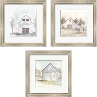 Framed White Barn 3 Piece Framed Art Print Set