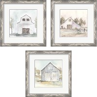 Framed White Barn 3 Piece Framed Art Print Set