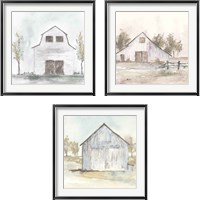 Framed White Barn 3 Piece Framed Art Print Set