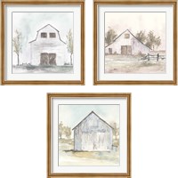 Framed White Barn 3 Piece Framed Art Print Set