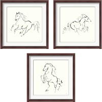Framed Line Horse 3 Piece Framed Art Print Set