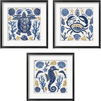 Framed Primitive Sea 3 Piece Framed Art Print Set