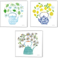 Framed 'Organic Tea  3 Piece Canvas Print Set' border=