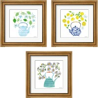 Framed 'Organic Tea  3 Piece Framed Art Print Set' border=