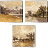 Framed 'Traditional Landscape 3 Piece Canvas Print Set' border=