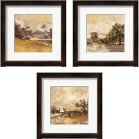 Framed 'Traditional Landscape 3 Piece Framed Art Print Set' border=