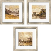 Framed 'Traditional Landscape 3 Piece Framed Art Print Set' border=