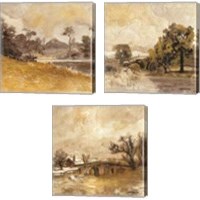 Framed 'Traditional Landscape 3 Piece Canvas Print Set' border=
