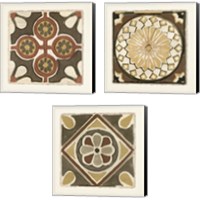 Framed 'Moroccan Tile Pattern 3 Piece Canvas Print Set' border=