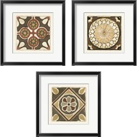 Framed 'Moroccan Tile Pattern 3 Piece Framed Art Print Set' border=