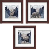 Framed Blue Cliff Mountains 3 Piece Framed Art Print Set