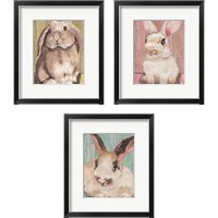 Framed 'Bunny  3 Piece Framed Art Print Set' border=