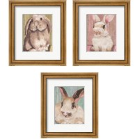 Framed 'Bunny  3 Piece Framed Art Print Set' border=