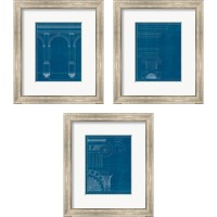 Framed Architectural Columns Blueprint 3 Piece Framed Art Print Set