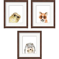 Framed 'Animal in Glasses 3 Piece Framed Art Print Set' border=