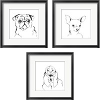Framed Line Dog 3 Piece Framed Art Print Set