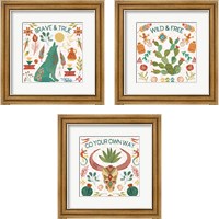 Framed 'Southwest Vibes 3 Piece Framed Art Print Set' border=