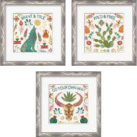 Framed 'Southwest Vibes 3 Piece Framed Art Print Set' border=