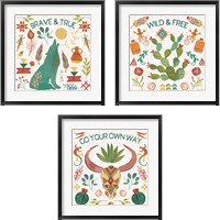 Framed 'Southwest Vibes 3 Piece Framed Art Print Set' border=