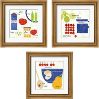 Framed 'Cooking it 3 Piece Framed Art Print Set' border=