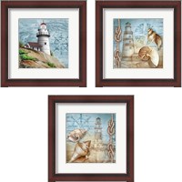 Framed Lighthouse 3 Piece Framed Art Print Set