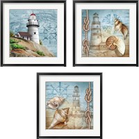 Framed Lighthouse 3 Piece Framed Art Print Set