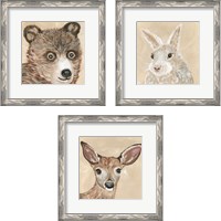 Framed 'Fuzzy Friends 3 Piece Framed Art Print Set' border=