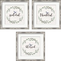 Framed 'Inspiration Wreath 3 Piece Framed Art Print Set' border=