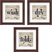 Framed Laundry Word 3 Piece Framed Art Print Set