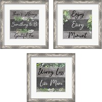 Framed 'Enjoy Every Moment 3 Piece Framed Art Print Set' border=