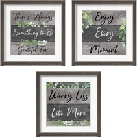 Framed 'Enjoy Every Moment 3 Piece Framed Art Print Set' border=