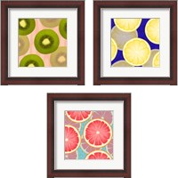Framed 'Colorful Fruit 3 Piece Framed Art Print Set' border=