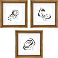 Framed 'Black & White Fruit 3 Piece Framed Art Print Set' border=