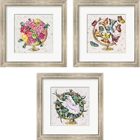 Framed 'Globe 3 Piece Framed Art Print Set' border=