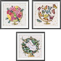 Framed Globe 3 Piece Framed Art Print Set