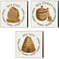 Framed 'Bee Hive 3 Piece Canvas Print Set' border=