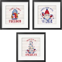 Framed Patriotic Gnomes 3 Piece Framed Art Print Set