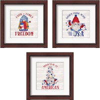 Framed Patriotic Gnomes 3 Piece Framed Art Print Set