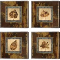Framed 'Autumn Leaf 4 Piece Canvas Print Set' border=