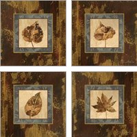 Framed 'Autumn Leaf 4 Piece Art Print Set' border=