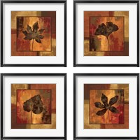 Framed 'October Leaf 4 Piece Framed Art Print Set' border=