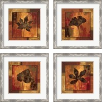 Framed 'October Leaf 4 Piece Framed Art Print Set' border=