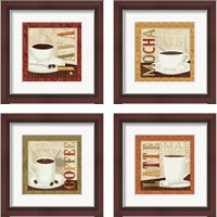 Framed 'Coffee Cup 4 Piece Framed Art Print Set' border=