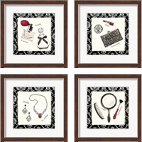 Framed 'Cosmetique 4 Piece Framed Art Print Set' border=