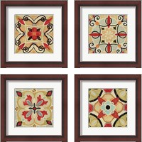 Framed Bohemian Rooster Tile Square 4 Piece Framed Art Print Set