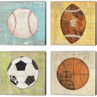 Framed Play Ball 4 Piece Canvas Print Set