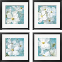 Framed 'Indiness Blossom Square Vintage 4 Piece Framed Art Print Set' border=